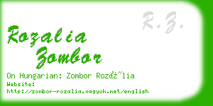 rozalia zombor business card